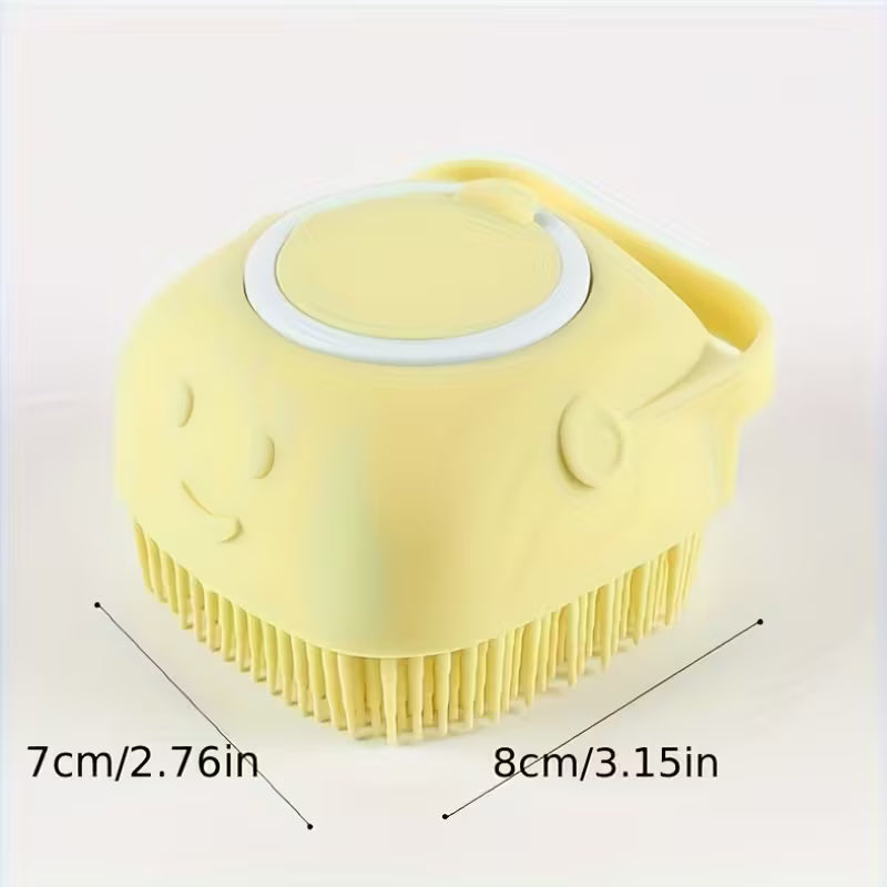 2-in-1 Pet Bath Massage Brush with Shampoo Dispenser