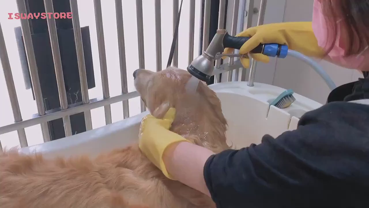 2-in-1 Pet Bath Massage Brush with Shampoo Dispenser